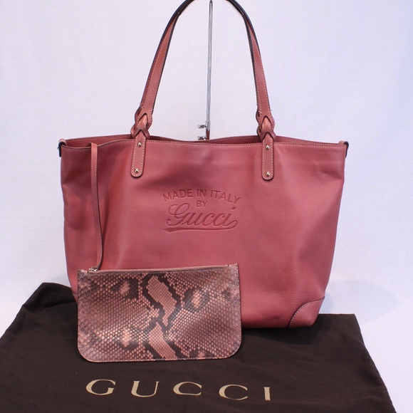 Gucci Handbags - *SOLD* Gucci Leather Craft Tote with Pouch